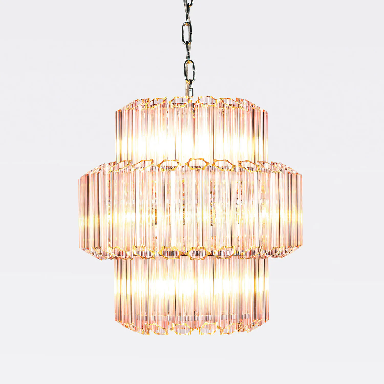 Kristallkrona Ø44cm Rosa/Krom - Verona