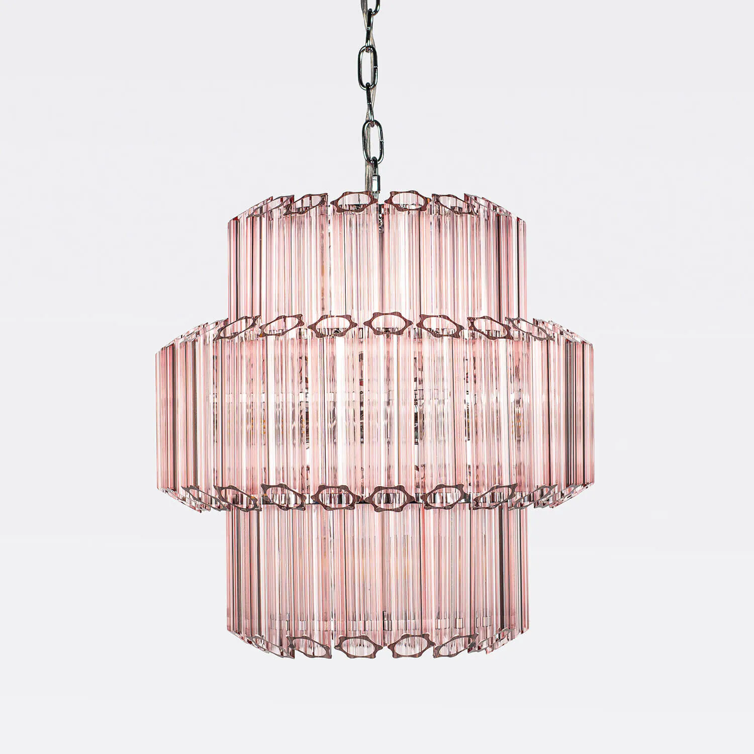 Kristallkrona Ø44cm Rosa/Krom - Verona