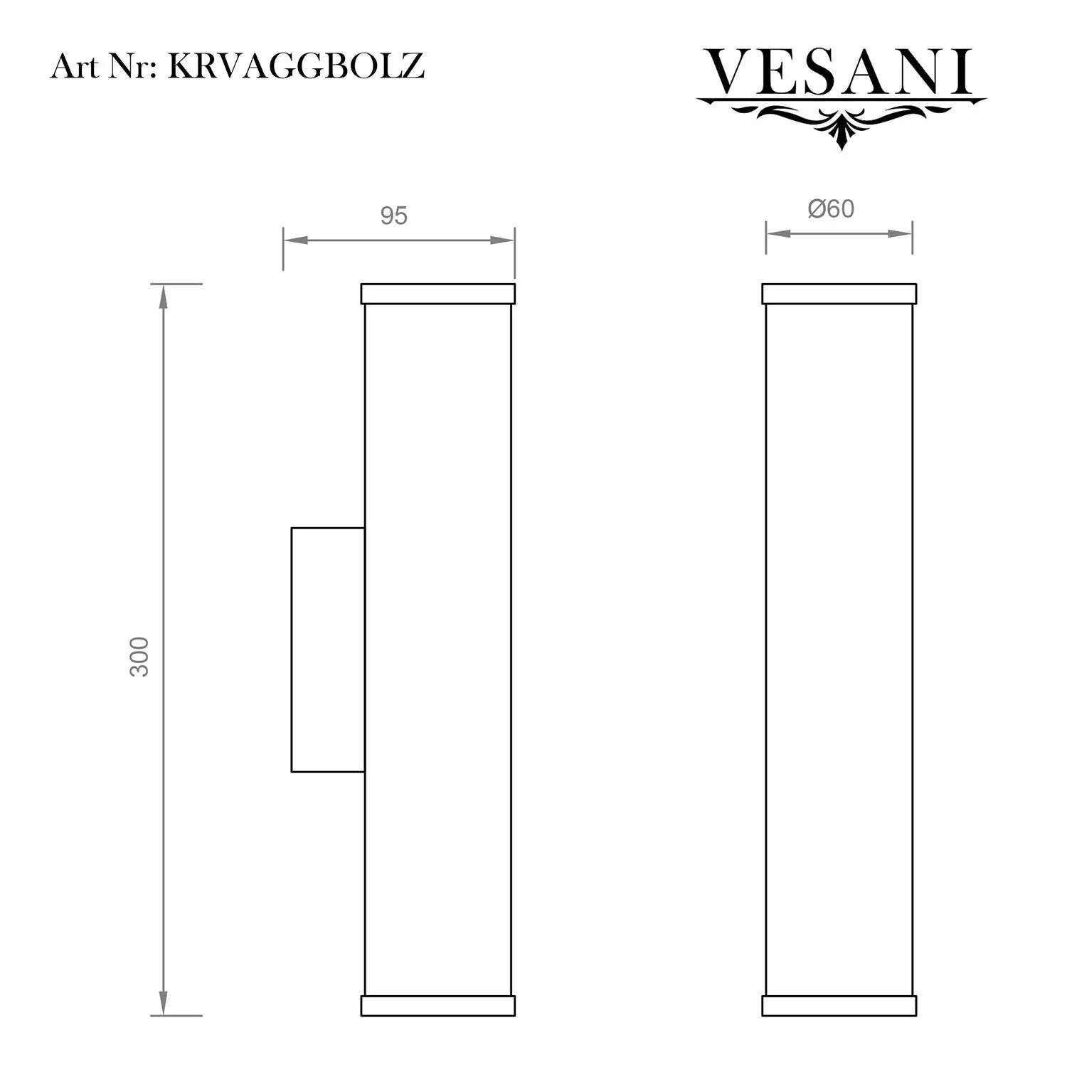 Vägglampa Marmor 40cm - Bolzano