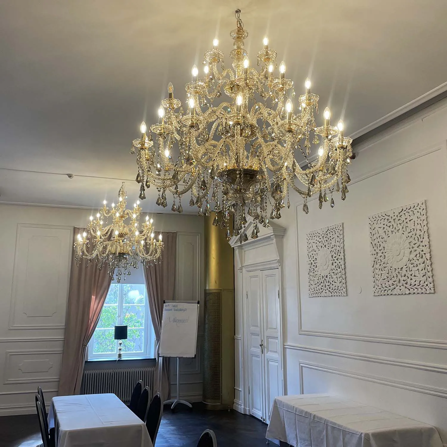 Stor Kristallkrona Ø130xH130cm Cognac - Genéve