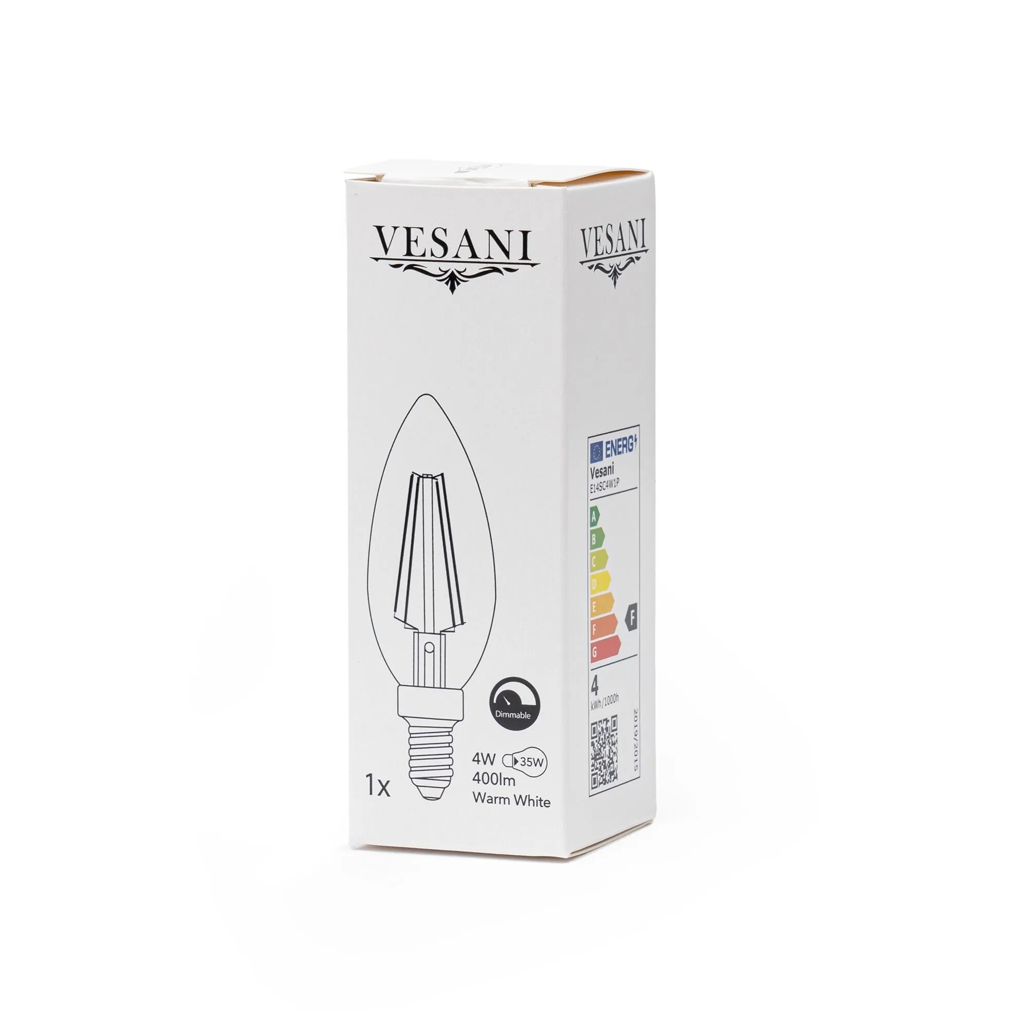 E14 LED Kronljus 4W Varmvit 2700k Dimbar - 1pack