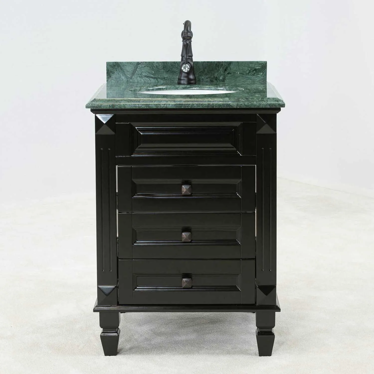 Kommod Badrum 60cm Nashville Svart - Grön Marmor