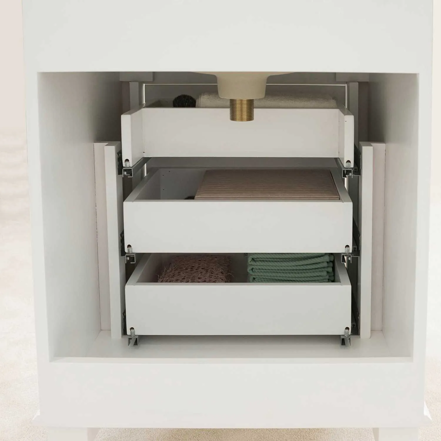 Kommod Badrum 60cm Nashville Vit - Vit Marmor
