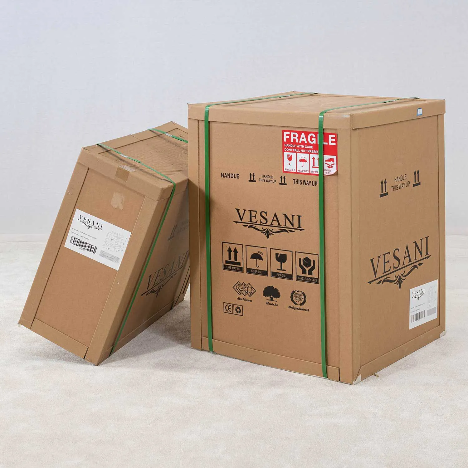 Kommod Badrum 60cm Nashville Vit - Vit Marmor