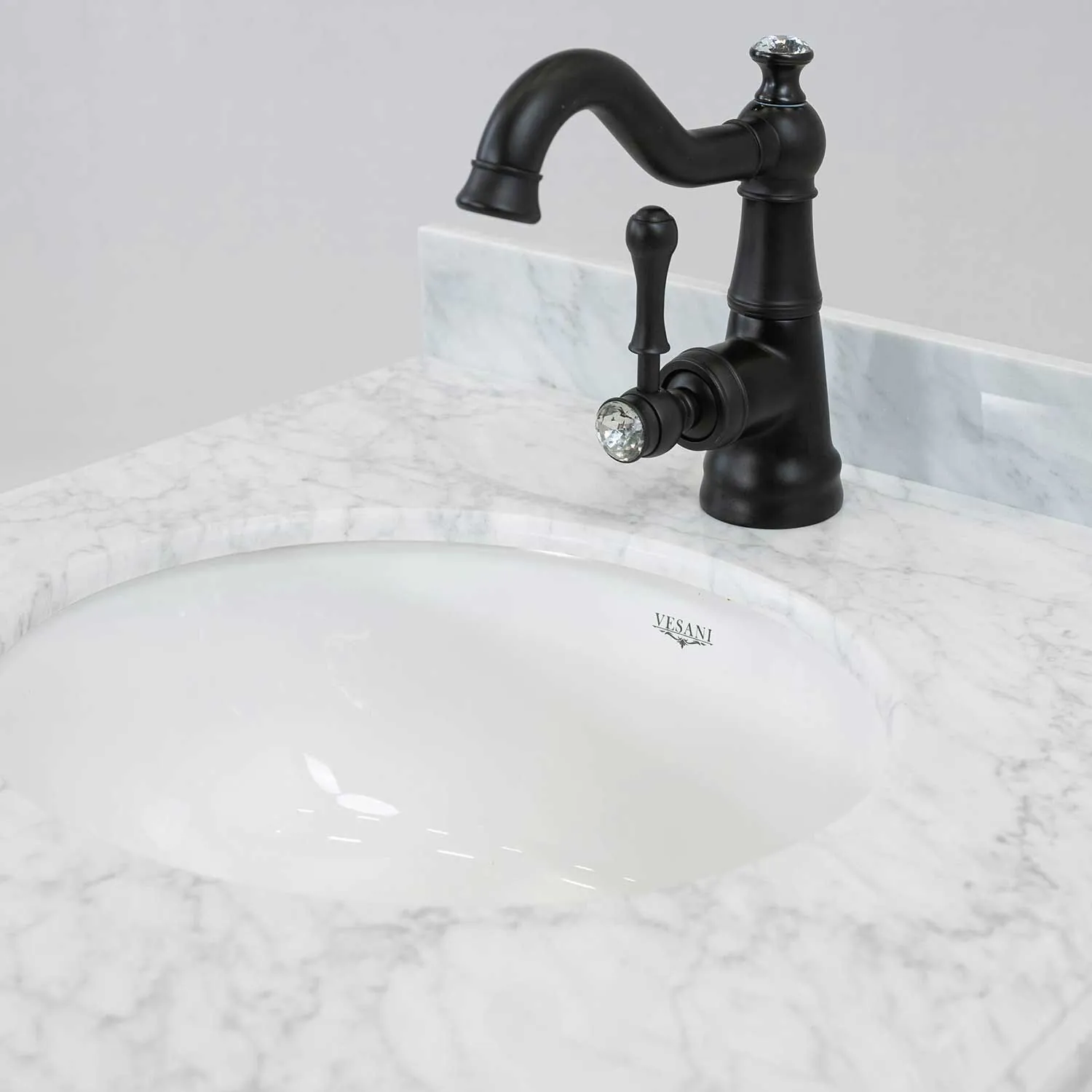 Kommod Badrum 60cm Nashville Vit - Vit Marmor