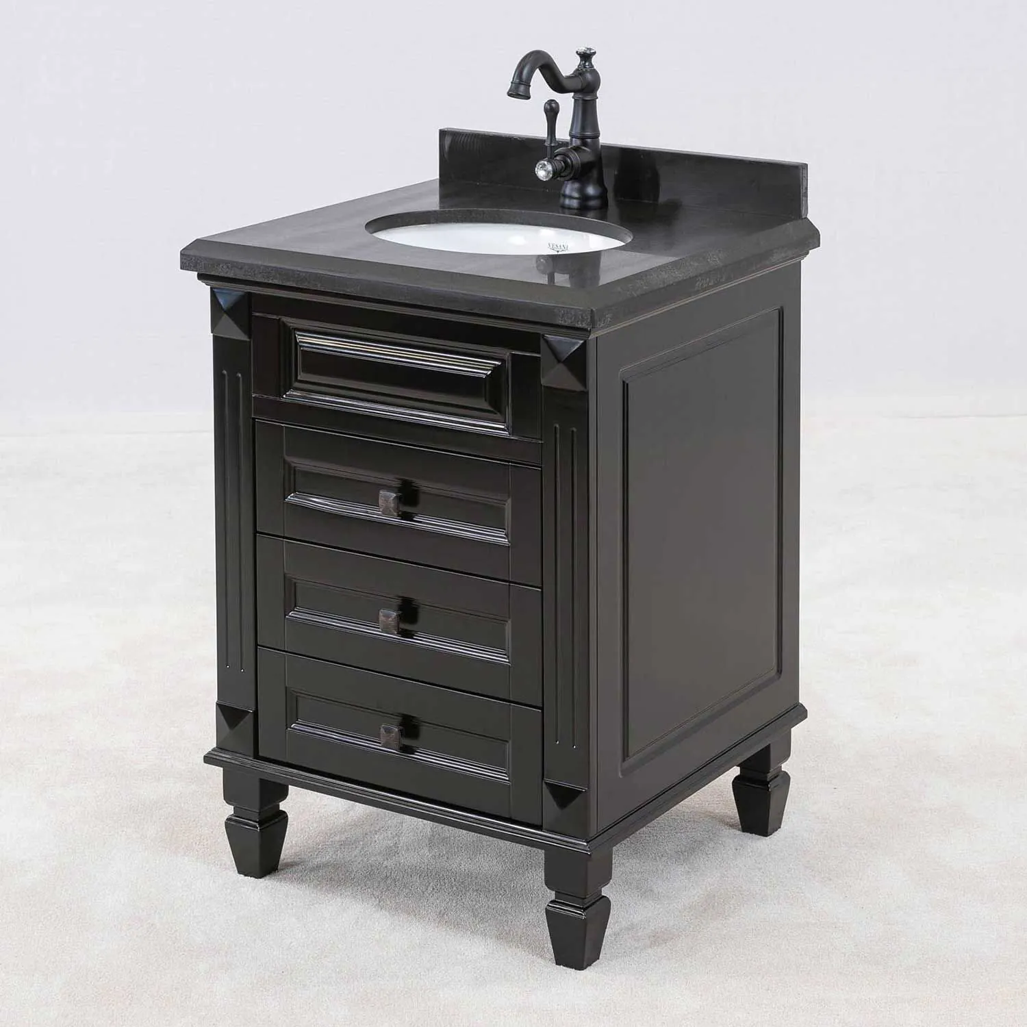 Kommod Badrum 60cm Nashville Svart - Svart Granit