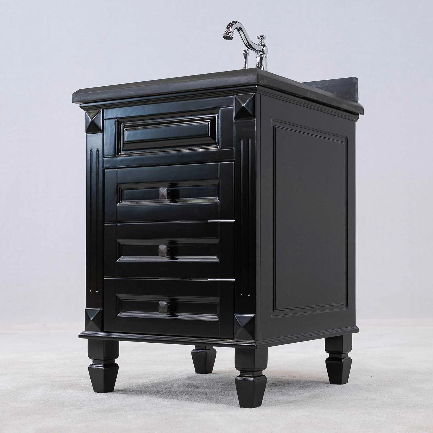 Kommod Badrum 60cm Nashville Svart - Svart Granit