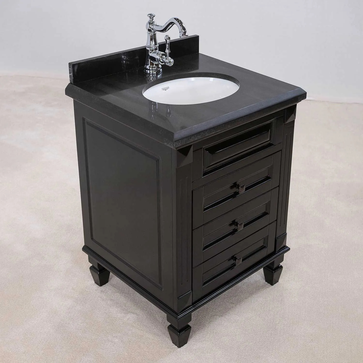 Kommod Badrum 60cm Nashville Svart - Svart Granit