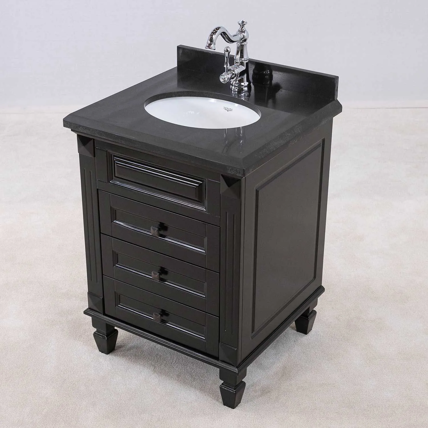 Kommod Badrum 60cm Nashville Svart - Svart Granit
