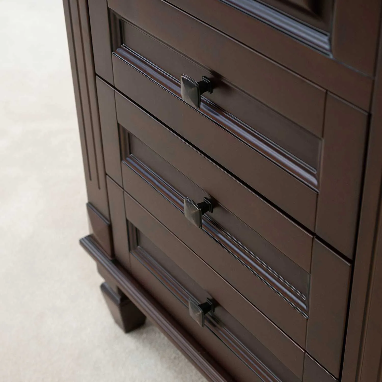 Kommod Badrum 60cm Nashville Mörkbrun - Beige Marmor