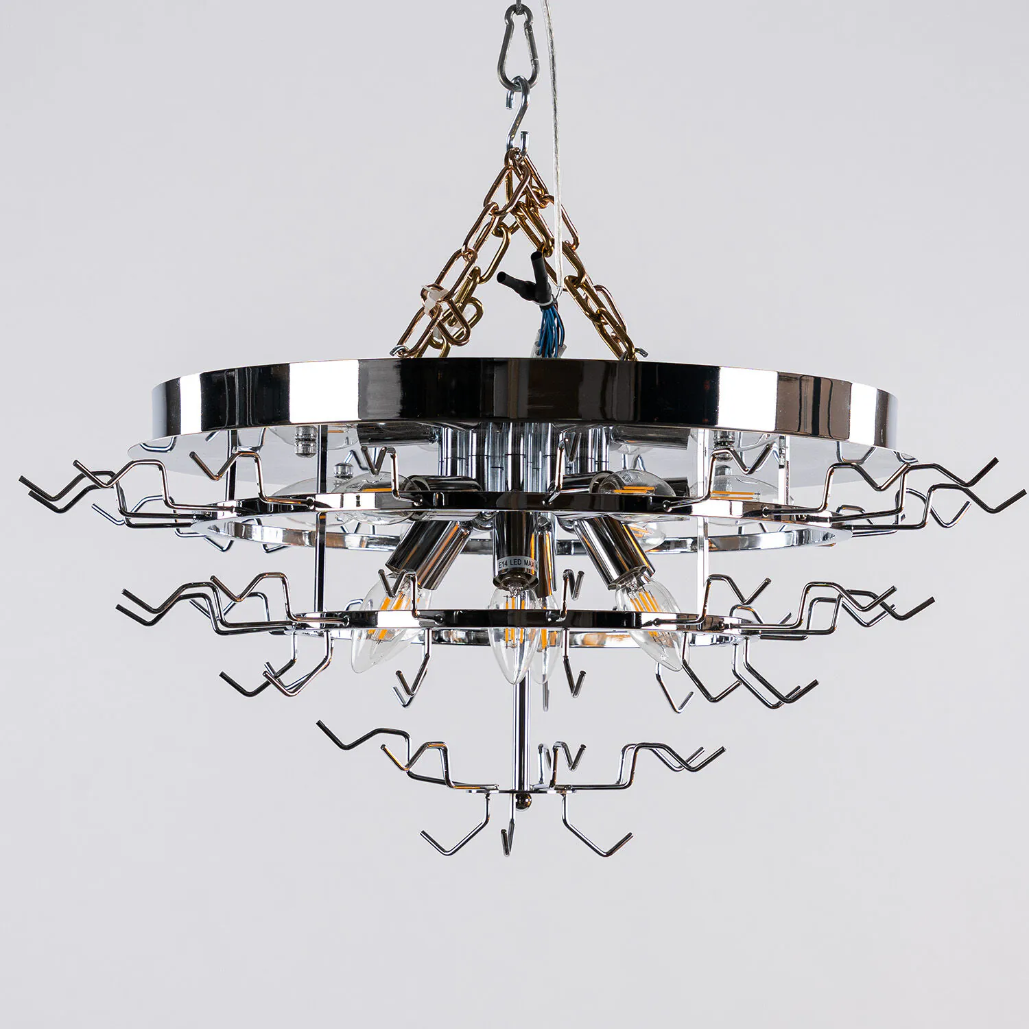 Kristallplafond Ø65xH52cm Klar/Krom - Livorno