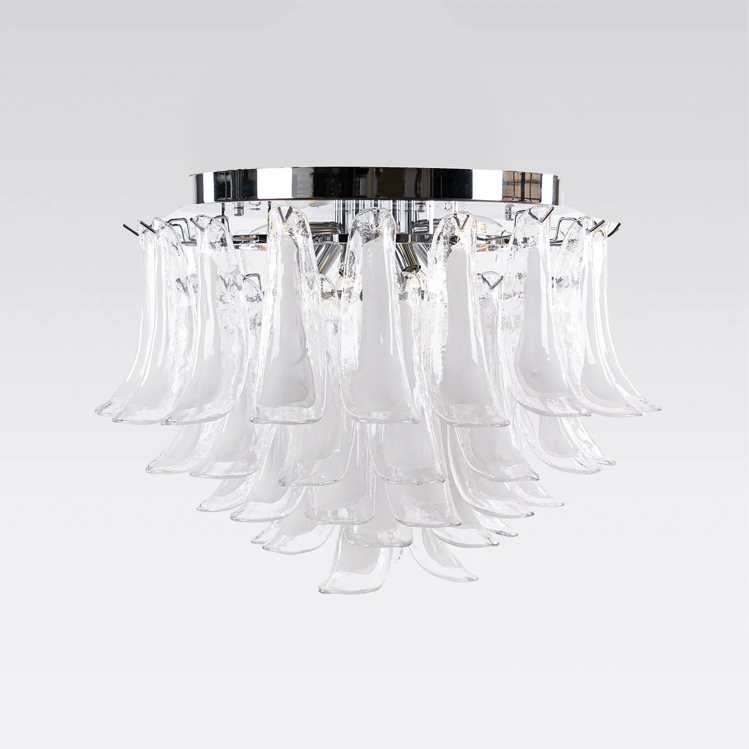Kristallplafond Ø65xH52cm Klar/Krom - Livorno