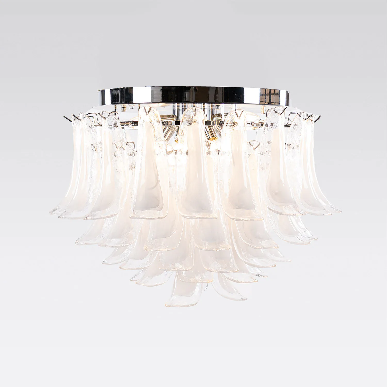 Kristallplafond Ø65xH52cm Klar/Krom - Livorno