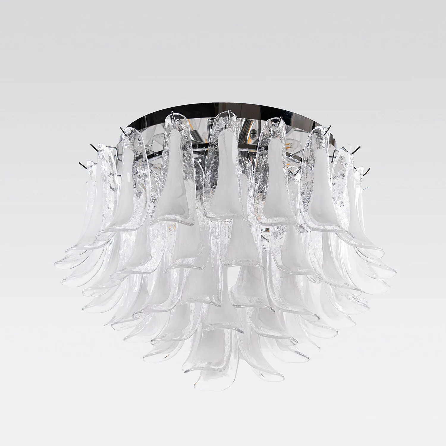 Kristallplafond Ø65xH52cm Klar/Krom - Livorno