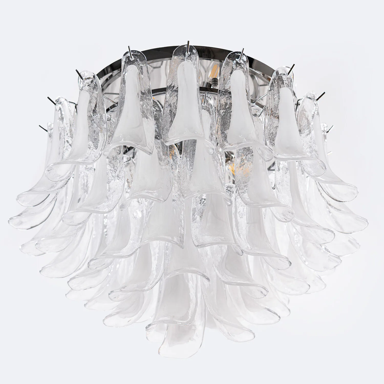 Kristallplafond Ø65xH52cm Klar/Krom - Livorno