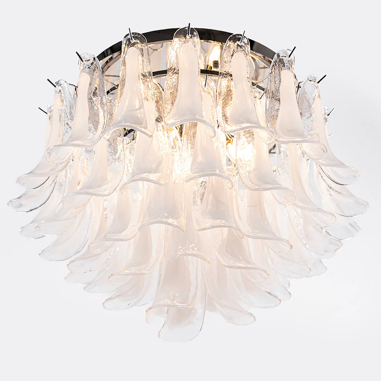 Kristallplafond Ø65xH52cm Klar/Krom - Livorno