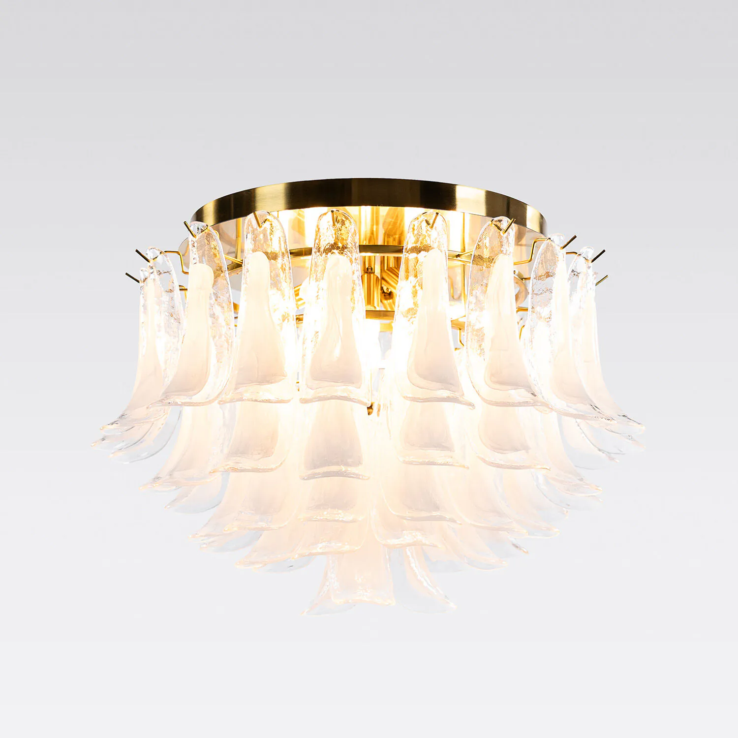Kristallplafond Ø65xH52cm Klar/Mässing - Livorno