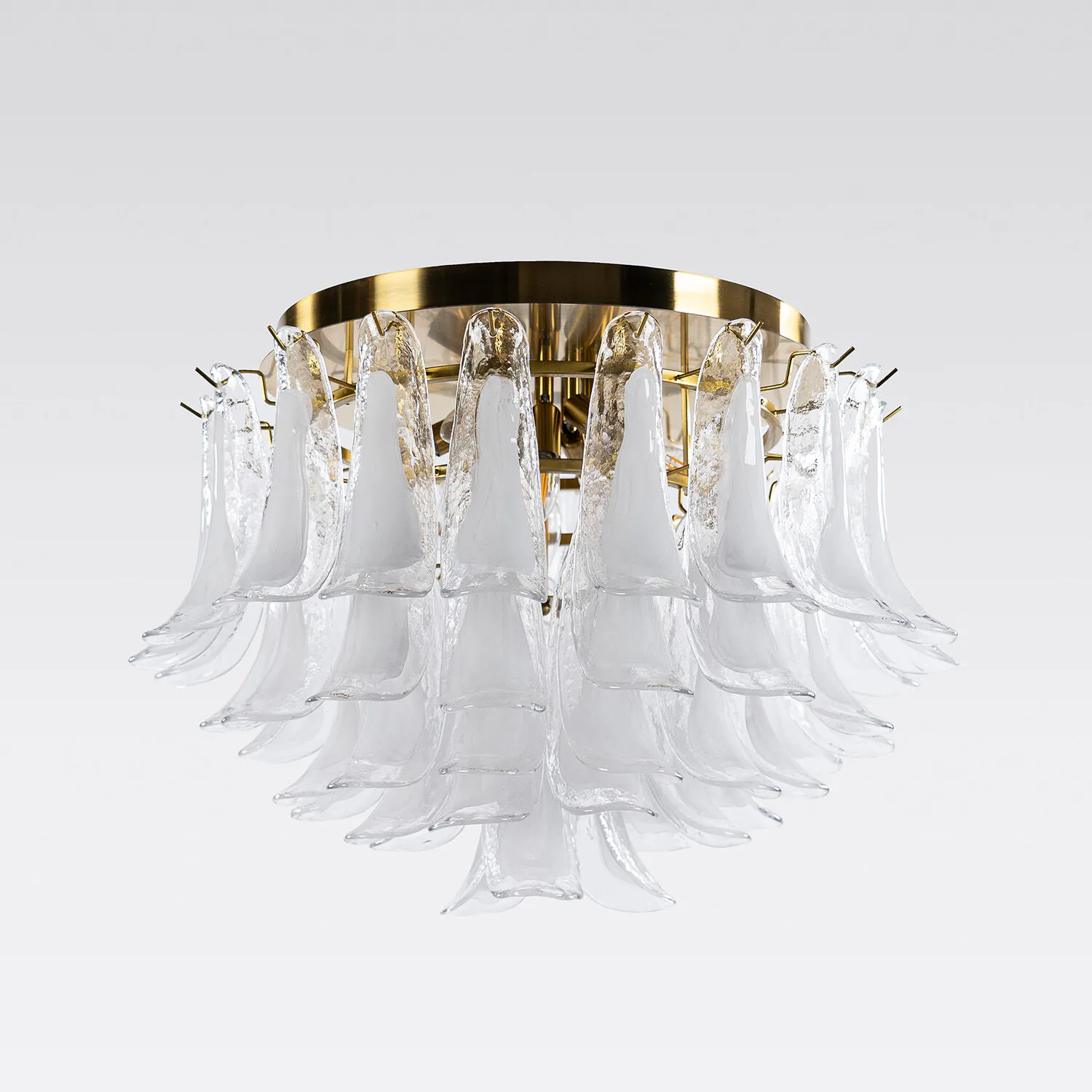 Kristallplafond Ø65xH52cm Klar/Mässing - Livorno