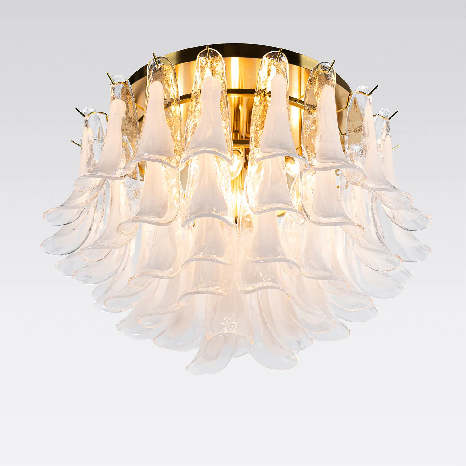 Kristallplafond Ø65xH52cm Klar/Mässing - Livorno