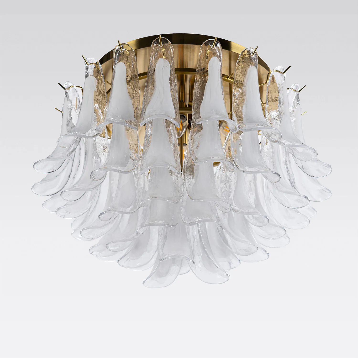 Kristallplafond Ø65xH52cm Klar/Mässing - Livorno