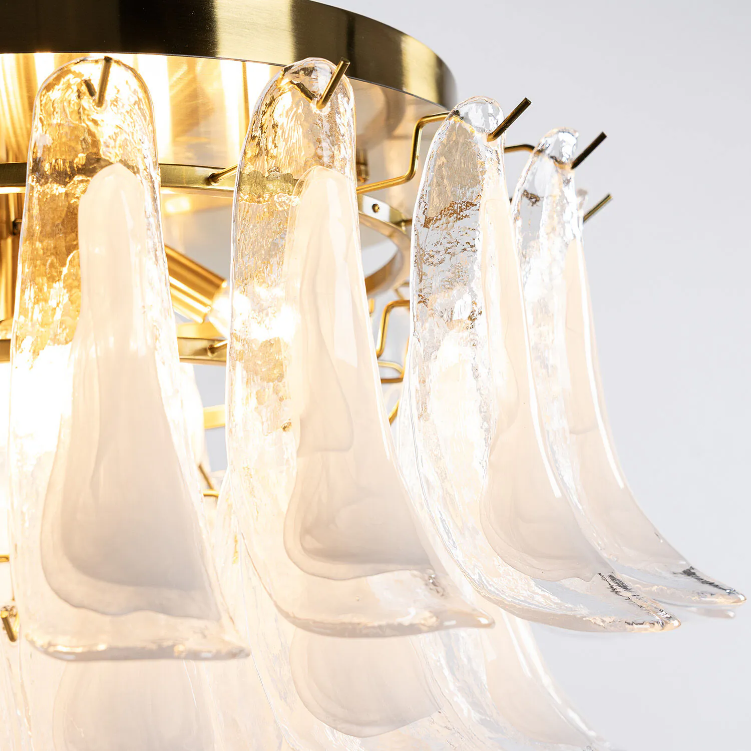 Kristallplafond Ø65xH52cm Klar/Mässing - Livorno