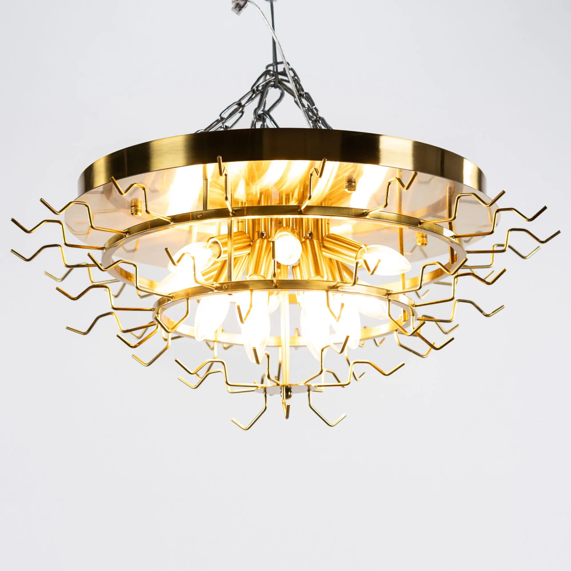 Kristallplafond Ø65xH52cm Klar/Mässing - Livorno