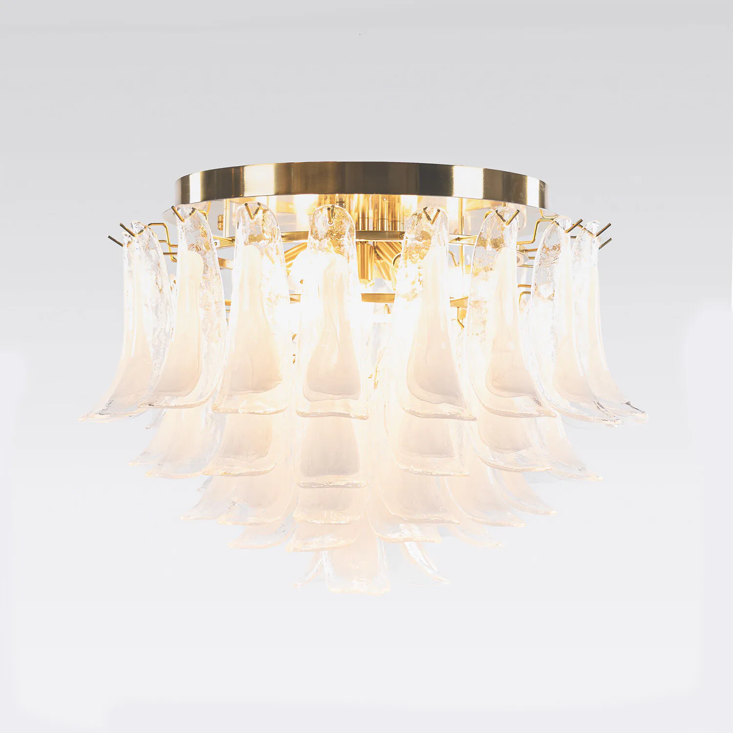 Kristallplafond Ø65xH52cm Klar/Mässing - Livorno