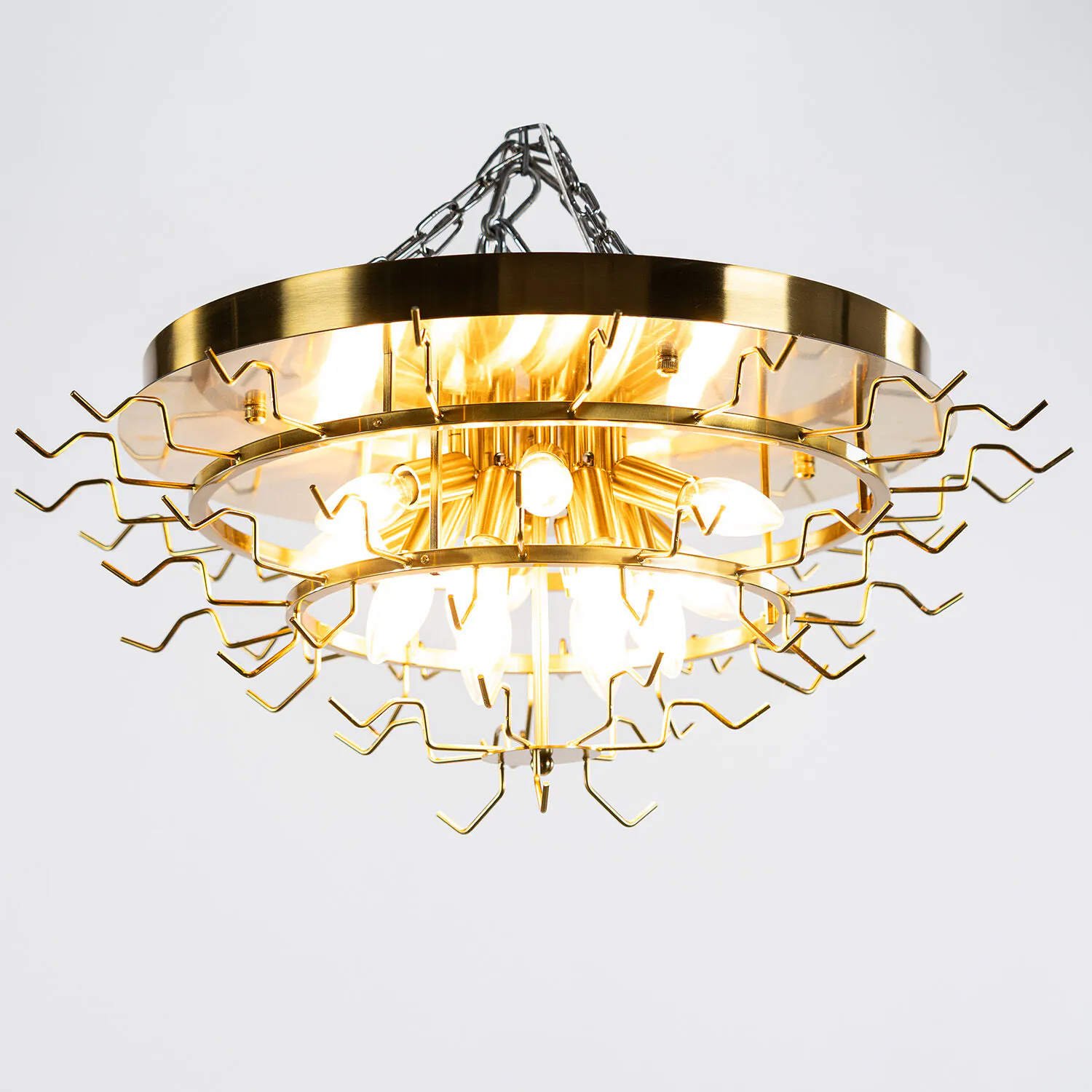 Kristallplafond Ø65xH52cm Rosa/Mässing - Livorno