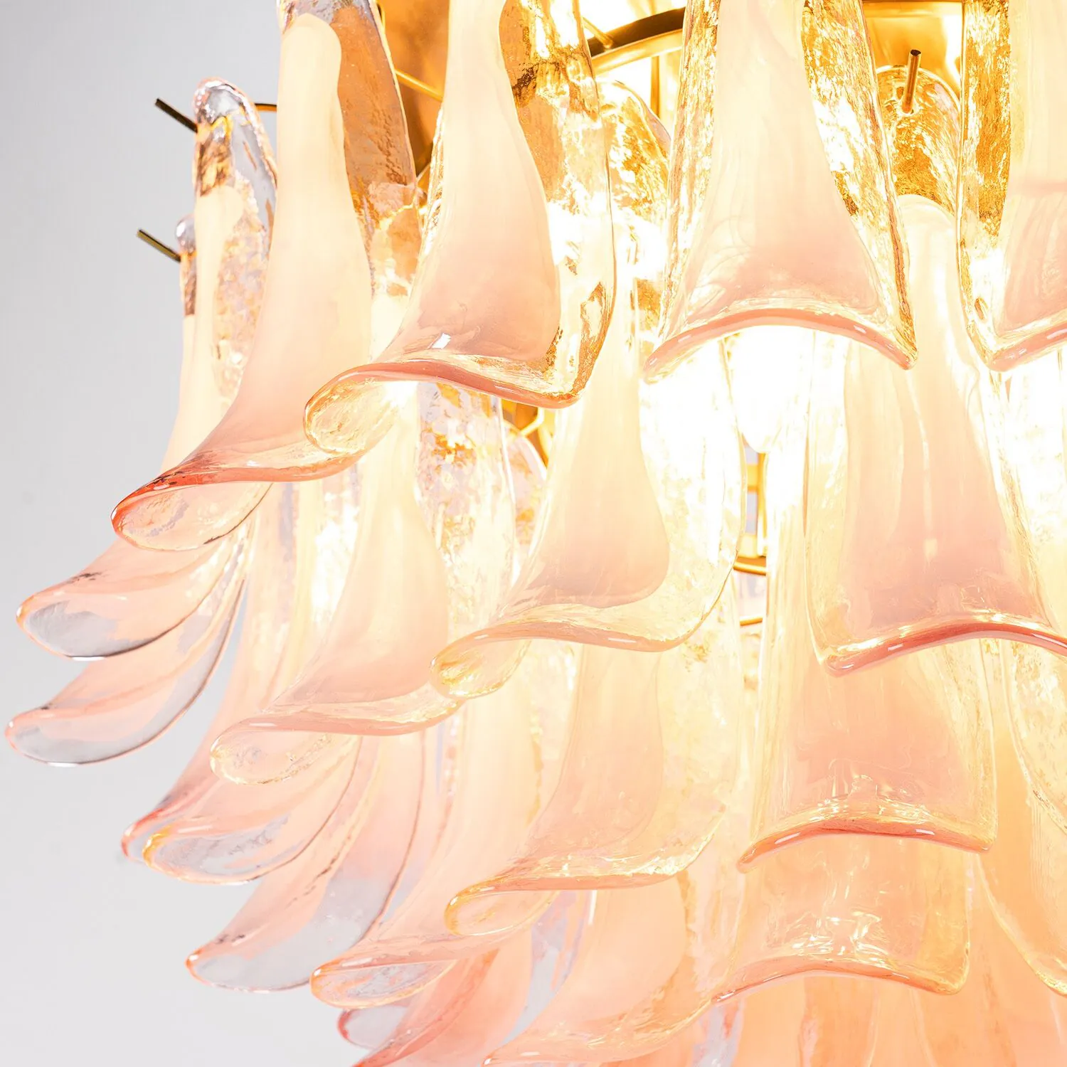 Kristallplafond Ø65xH52cm Rosa/Mässing - Livorno