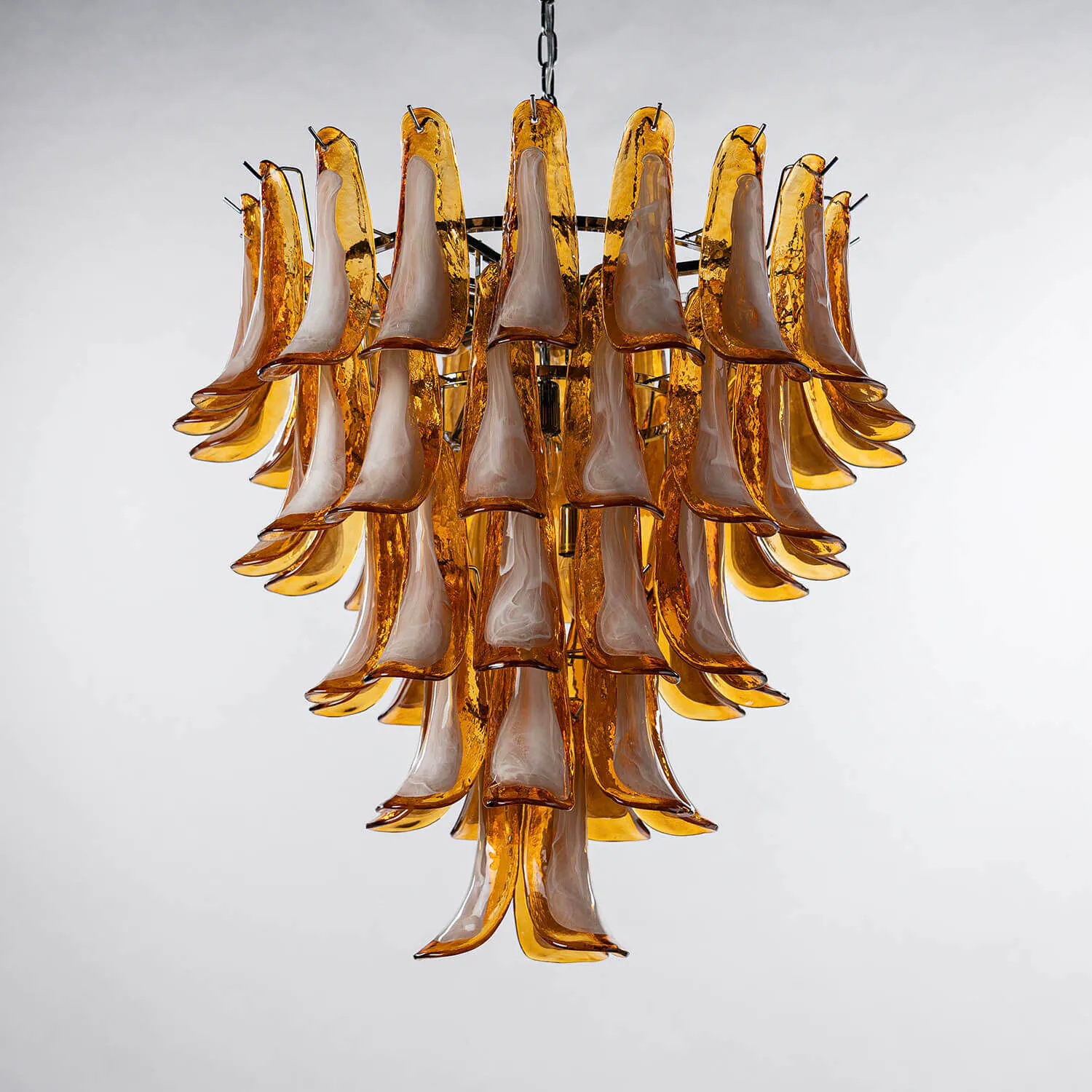 Kristallkrona Ø66xH75cm Amber/Krom - Livorno