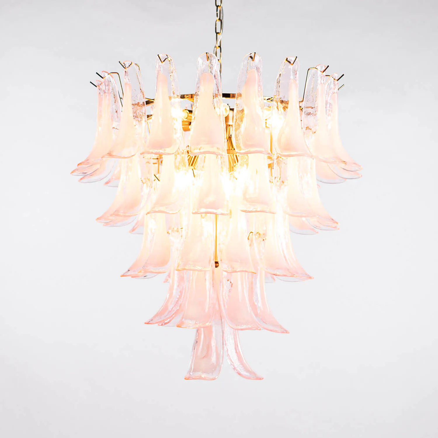 Kristallkrona Ø66xH75cm Rosa/Mässing - Livorno