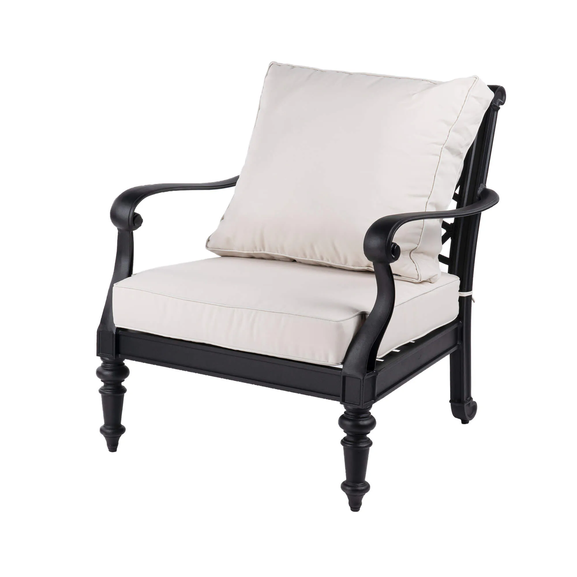 Loungefåtölj Svart 2-pack Aluminium Florence