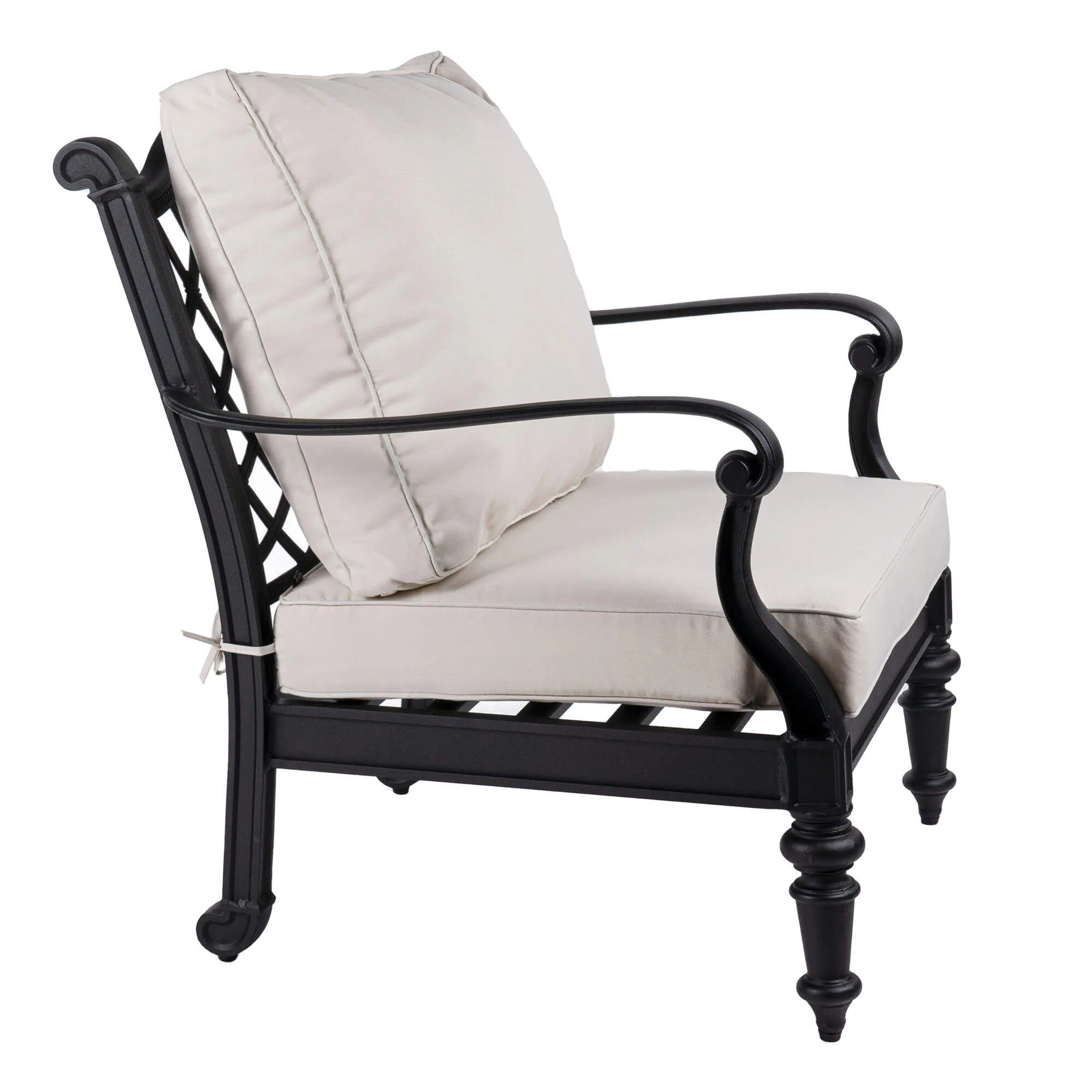 Loungefåtölj Svart 2-pack Aluminium Florence