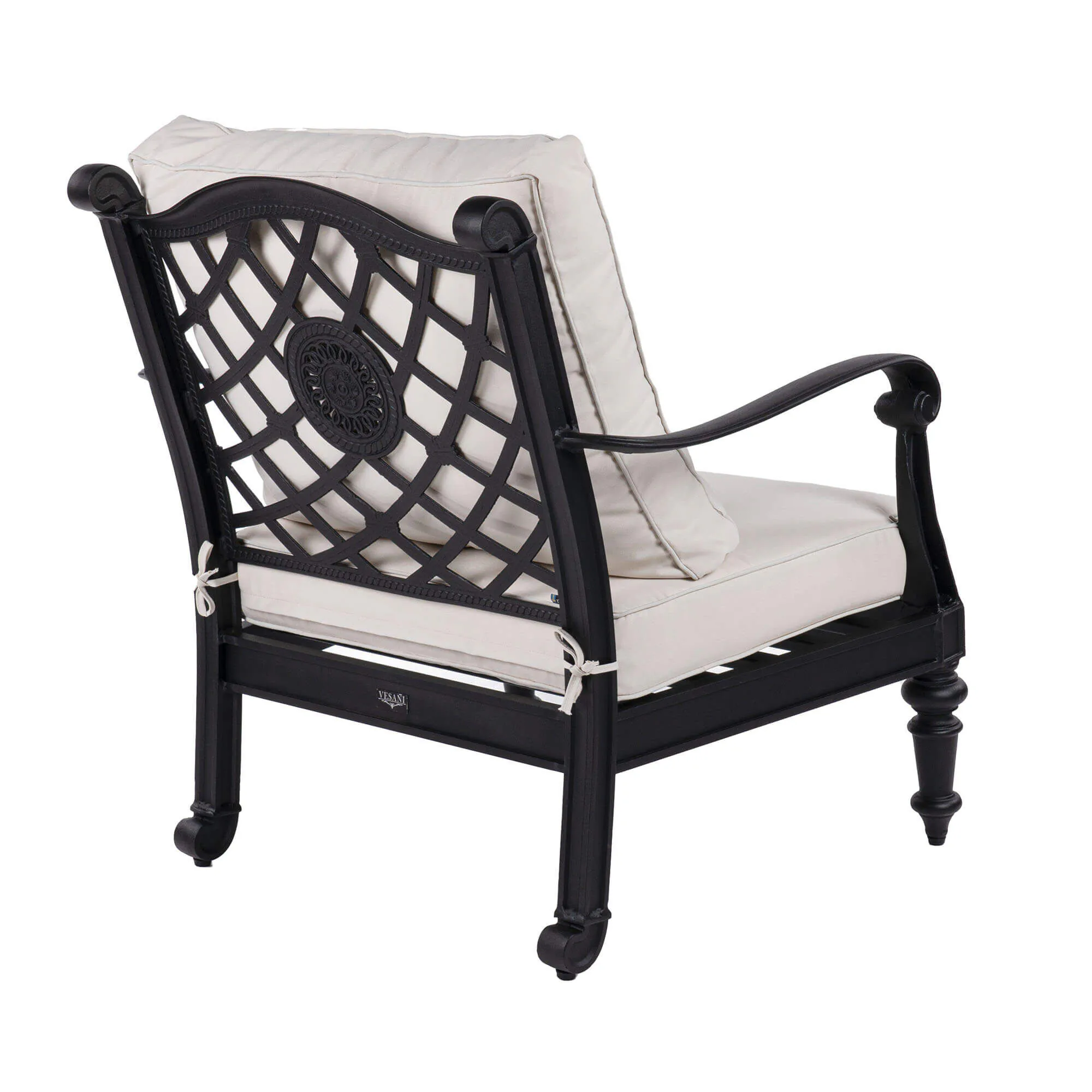 Loungefåtölj Svart 2-pack Aluminium Florence