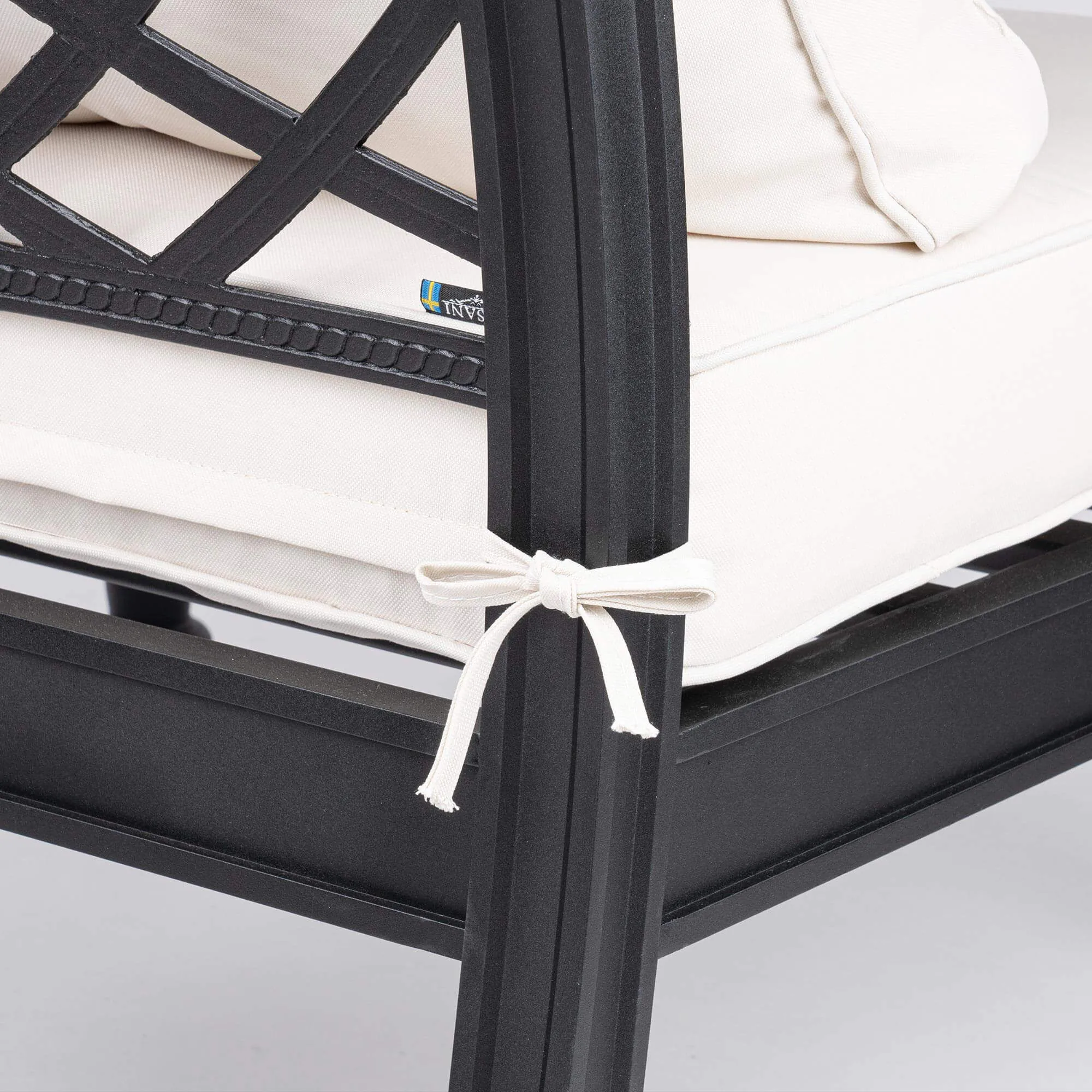 Loungefåtölj Svart 2-pack Aluminium Florence