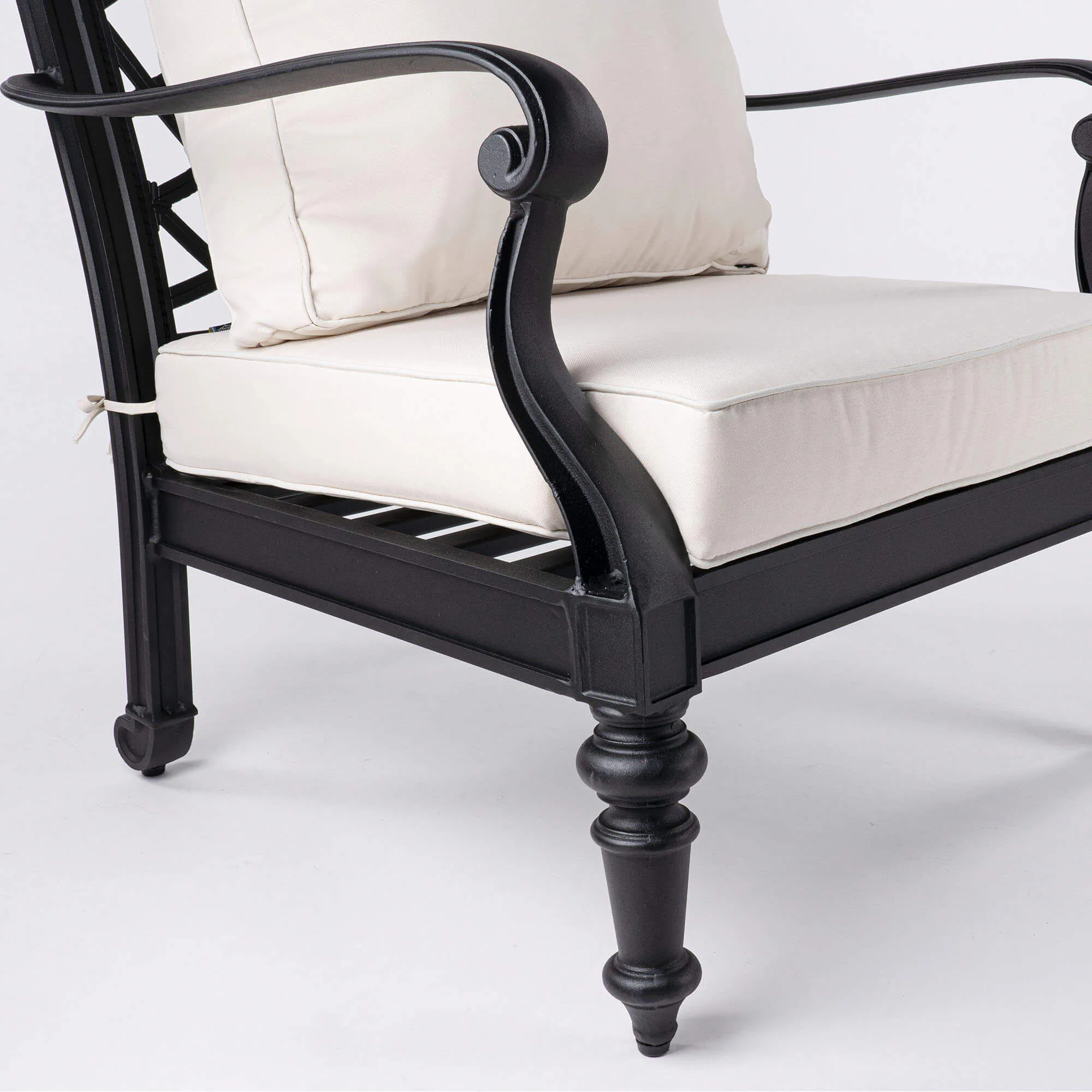 Loungefåtölj Svart 2-pack Aluminium Florence