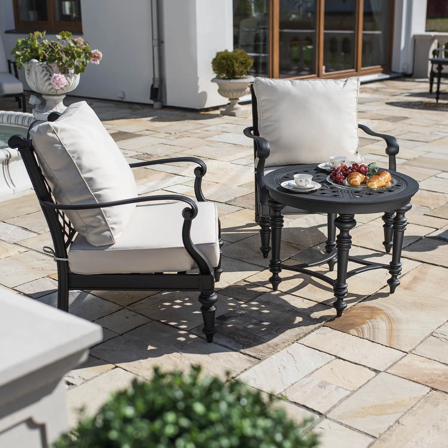 Loungegrupp Svart Aluminium 2-pers - Florence