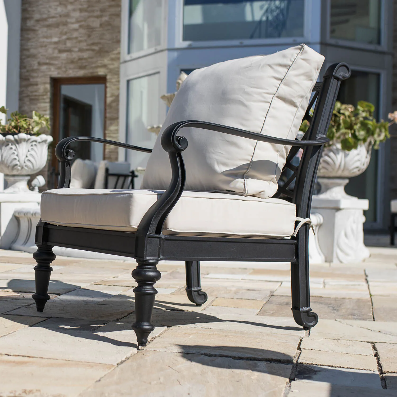 Loungegrupp Svart Aluminium 2-pers - Florence