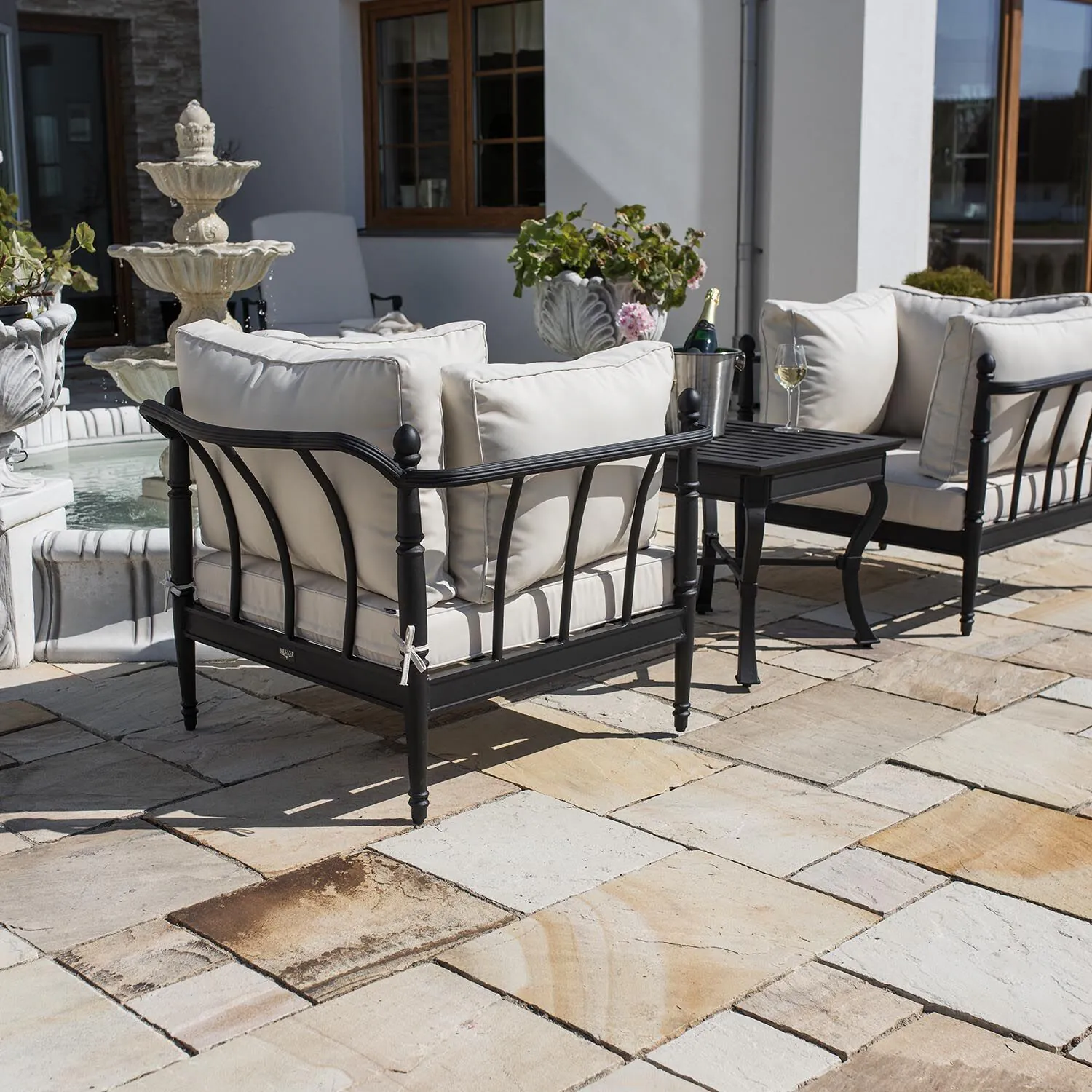 Loungeset Svart Aluminium 2-pers - Capri