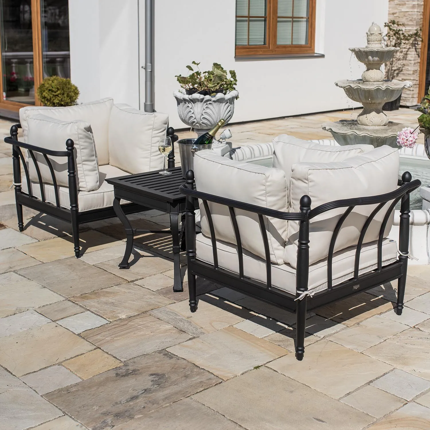 Loungeset Svart Aluminium 2-pers - Capri
