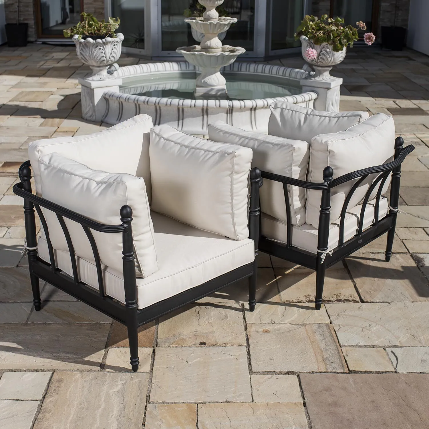 Loungeset Svart Aluminium 2-pers - Capri