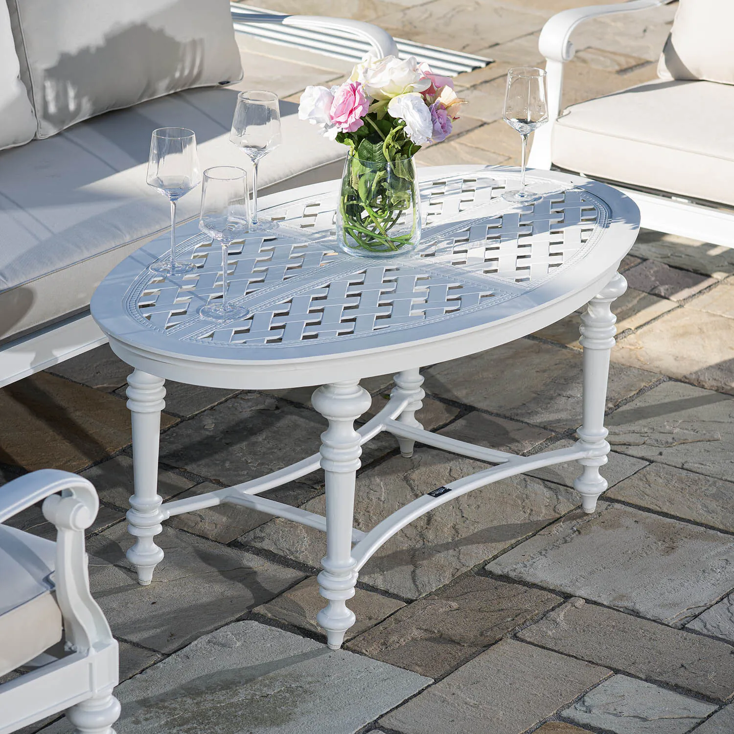 Loungeset Vit Aluminium 5-pers - Florence