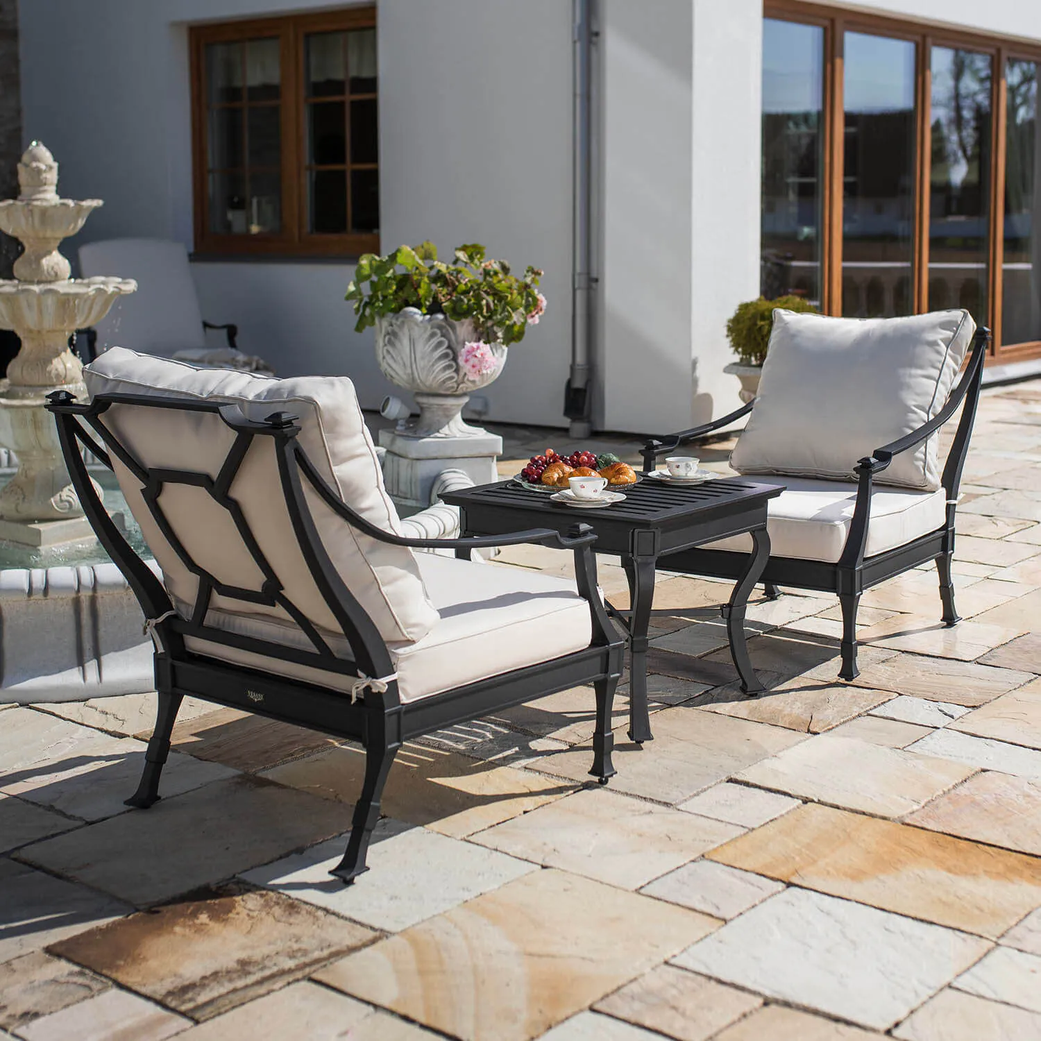Loungeset Svart Aluminium 2-pers - St Tropez
