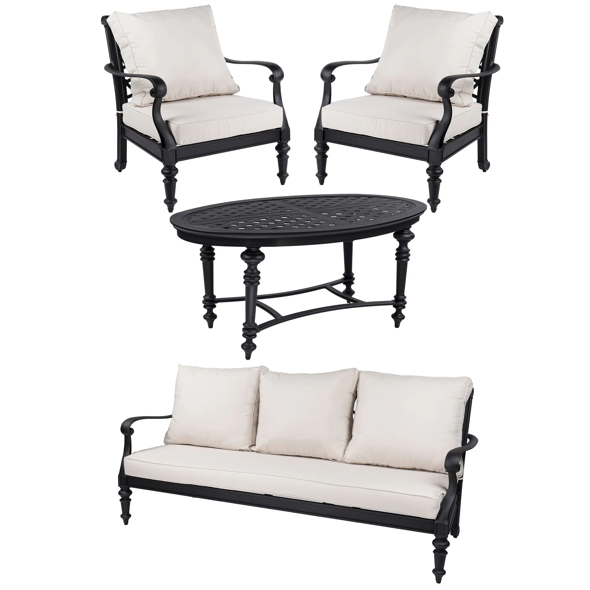 Loungeset Svart Aluminium 5-pers - Florence 