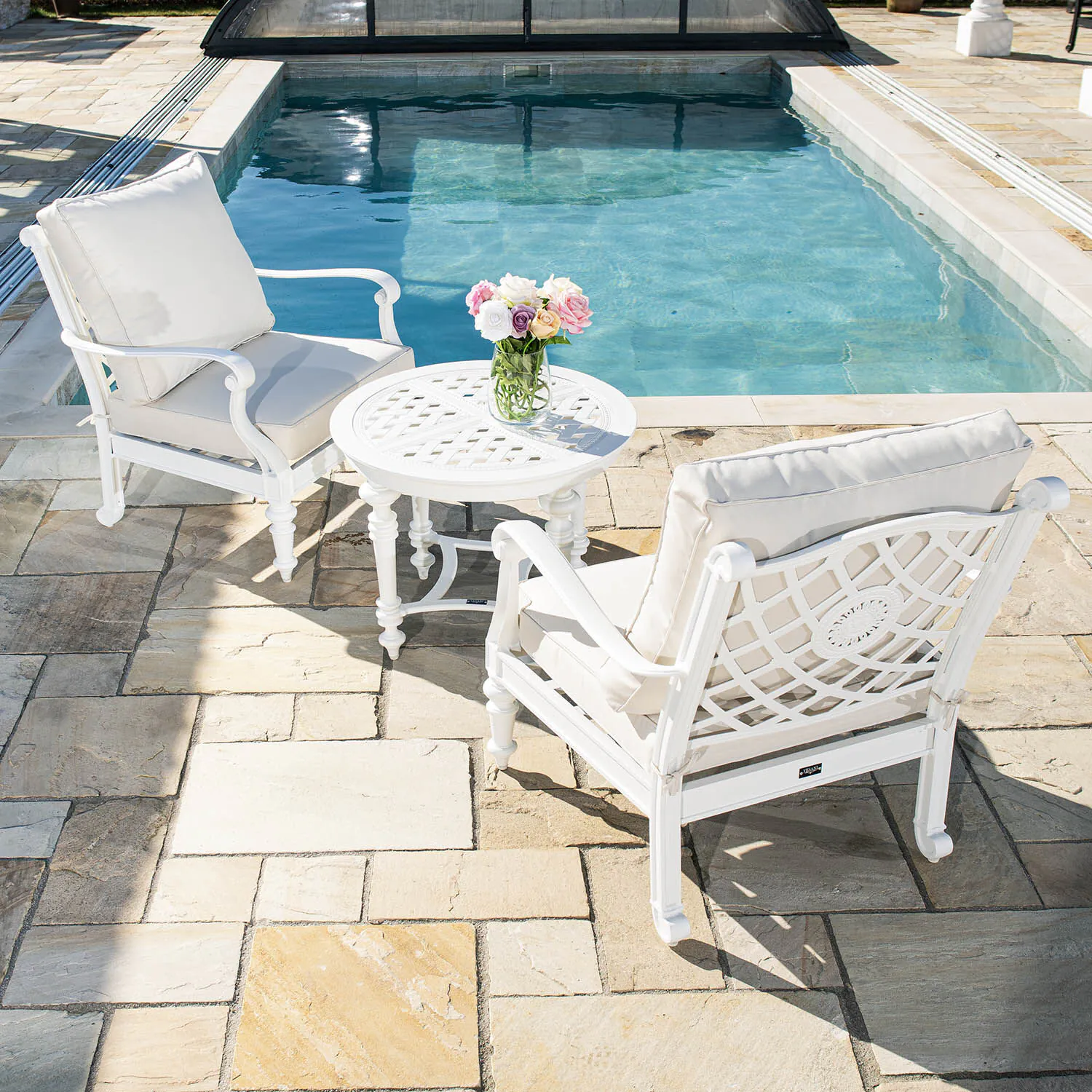 Loungegrupp Vit Aluminium 2-pers - Florence