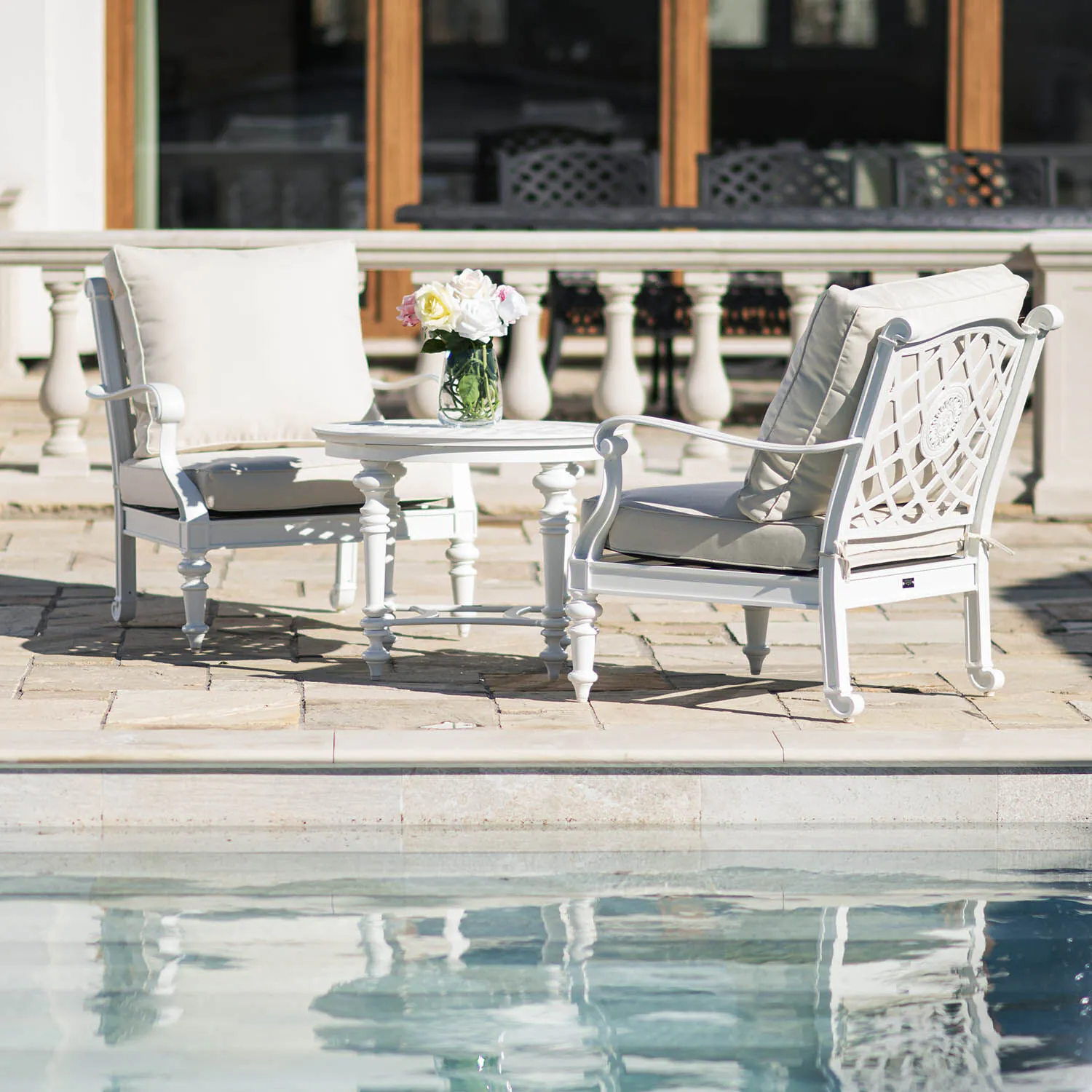 Loungegrupp Vit Aluminium 2-pers - Florence