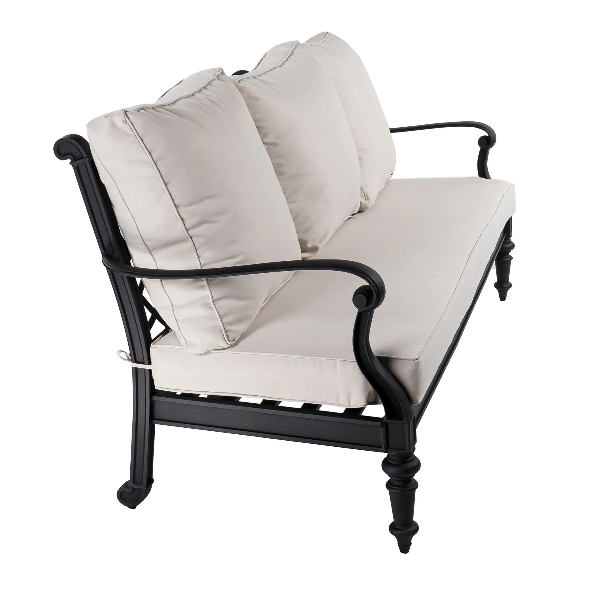 Loungesoffa Svart Aluminium Florence 3-sits