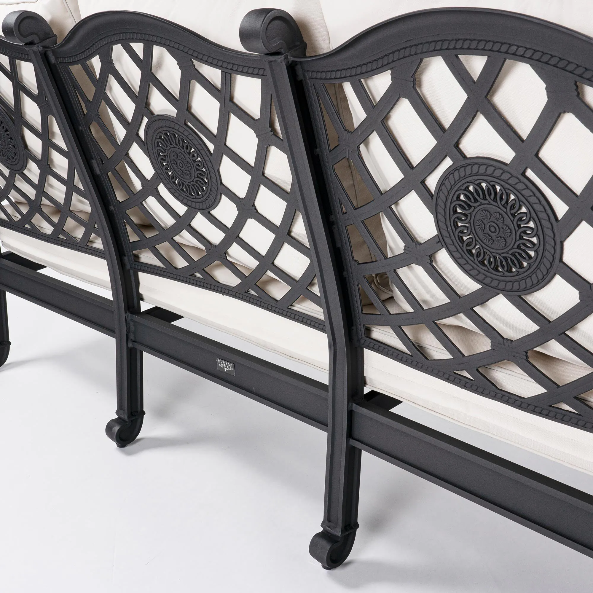 Loungesoffa Svart Aluminium Florence 3-sits