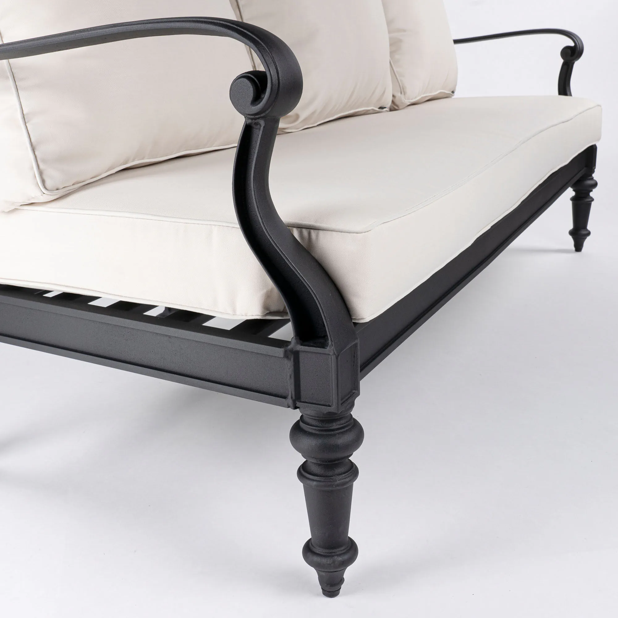 Loungesoffa Svart Aluminium Florence 3-sits