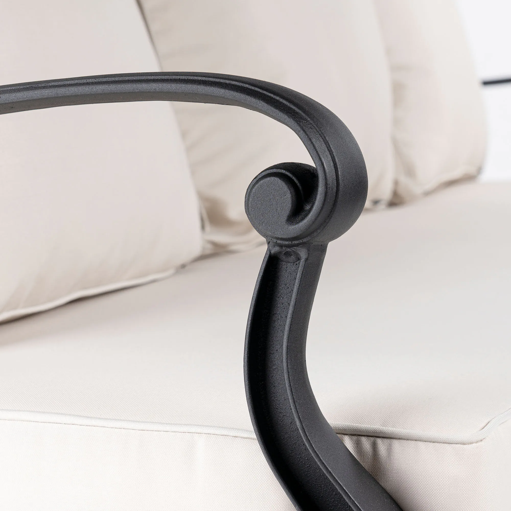 Loungesoffa Svart Aluminium Florence 3-sits